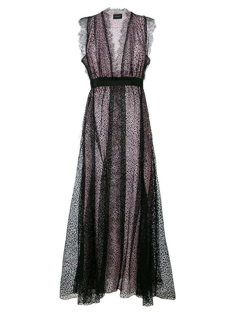 Giambattista Valli V-neck lace gown - Black