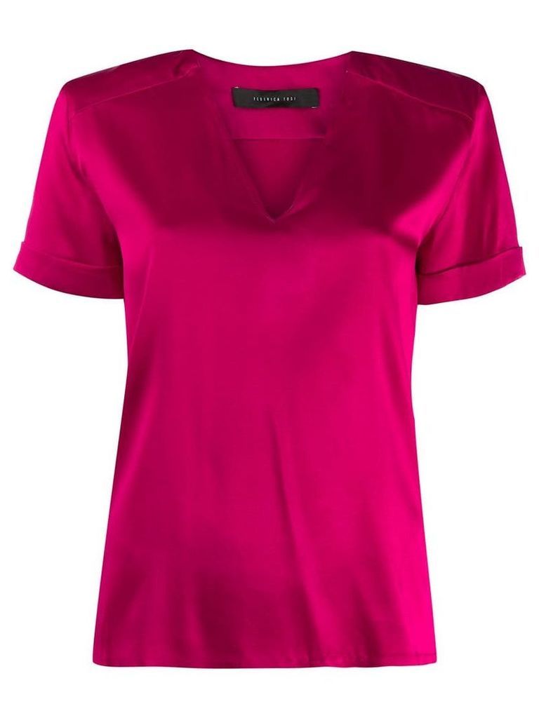 Federica Tosi short sleeved v-neck blouse - Pink