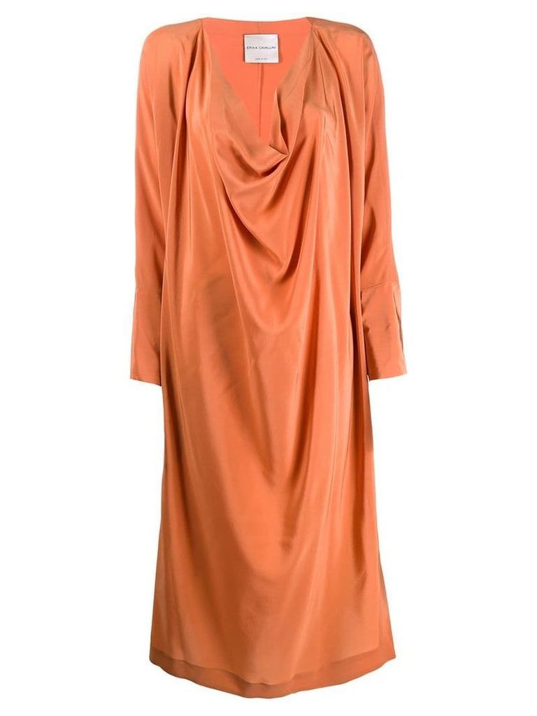 Erika Cavallini long-sleeve flared dress - Orange