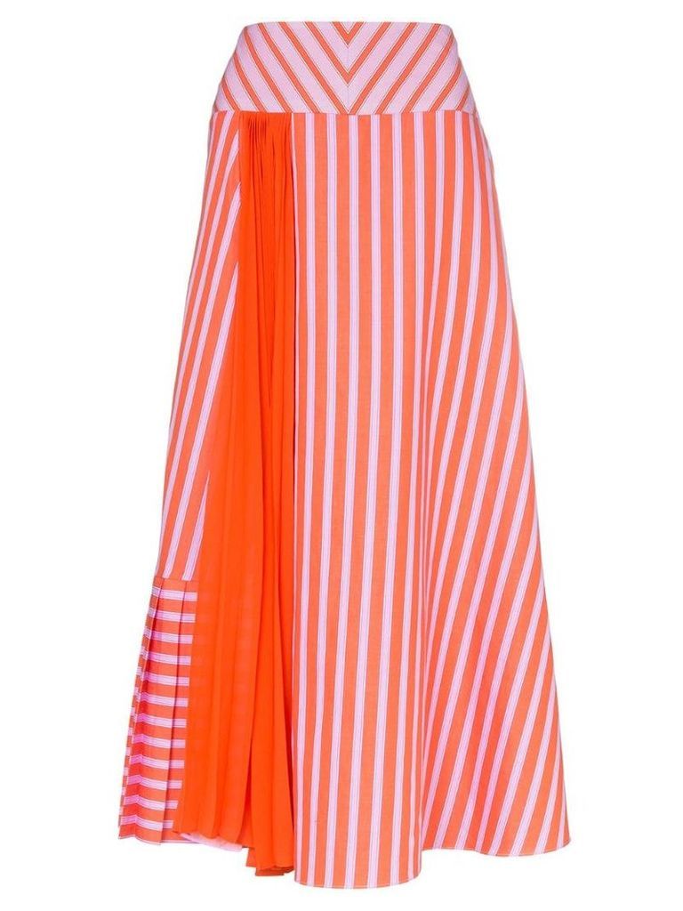 Silvia Tcherassi Brezo pleated striped skirt - Pink