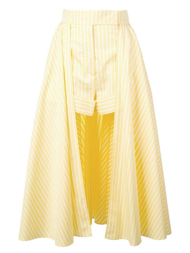 Sara Battaglia striped skirt shorts - Yellow