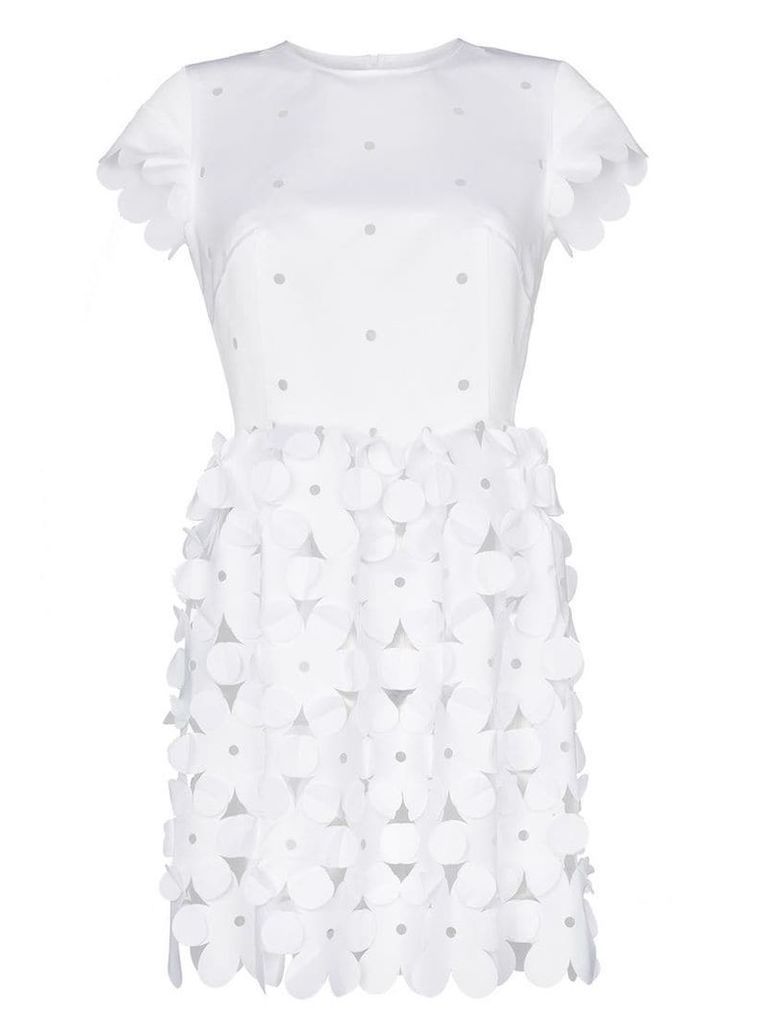 Paskal lasercut floral mini dress - White
