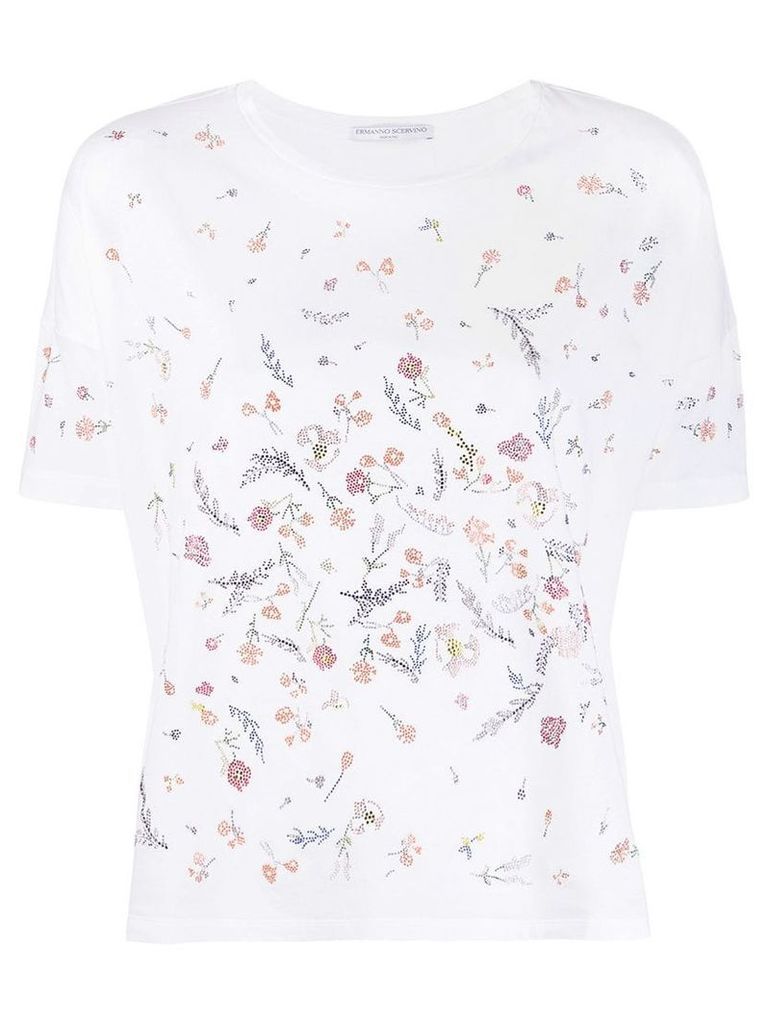 Ermanno Scervino embellished flower T-shirt - White