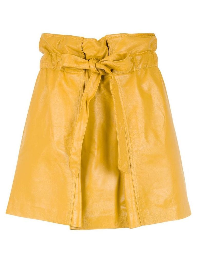 Andrea Bogosian belted leather skirt - Yellow