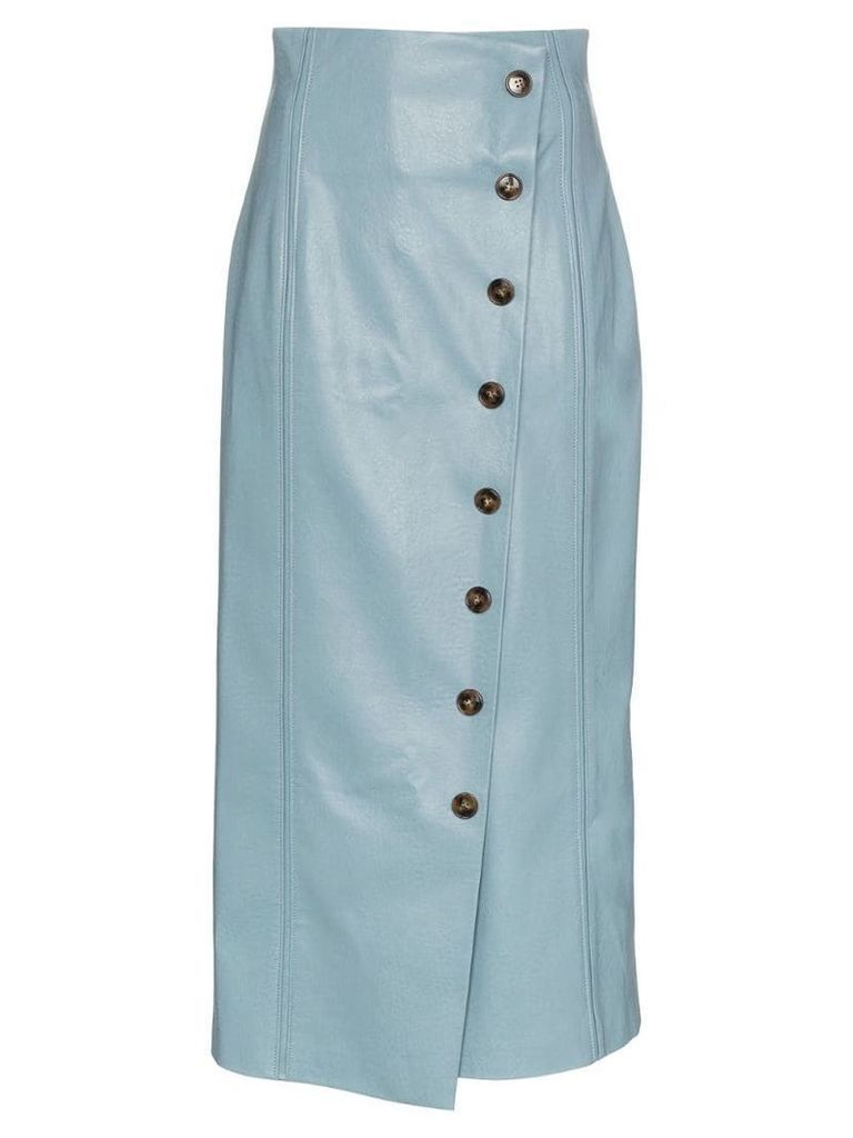 Rejina Pyo high-waisted faux leather midi skirt - Blue