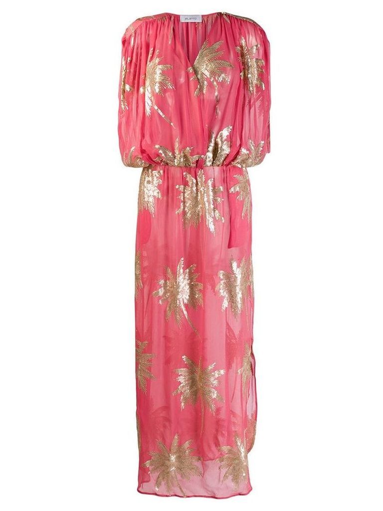 Ailanto long sequinned palm dress - Pink