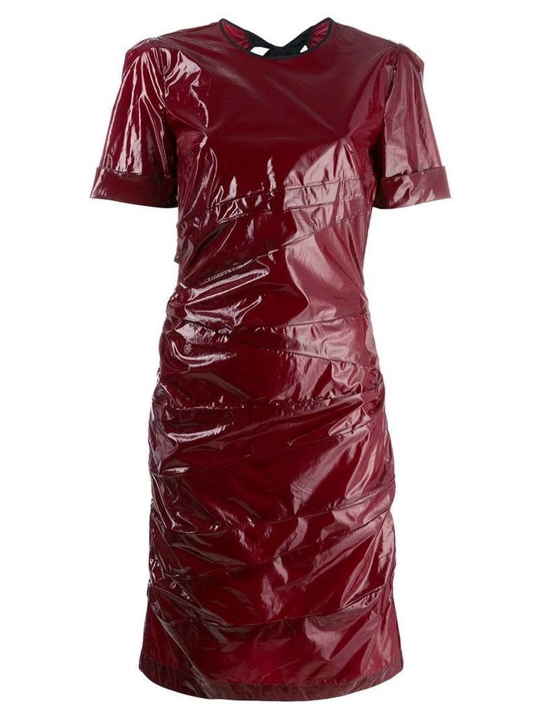 Nº21 vinyl T-shirt dress with bow on the back - Red