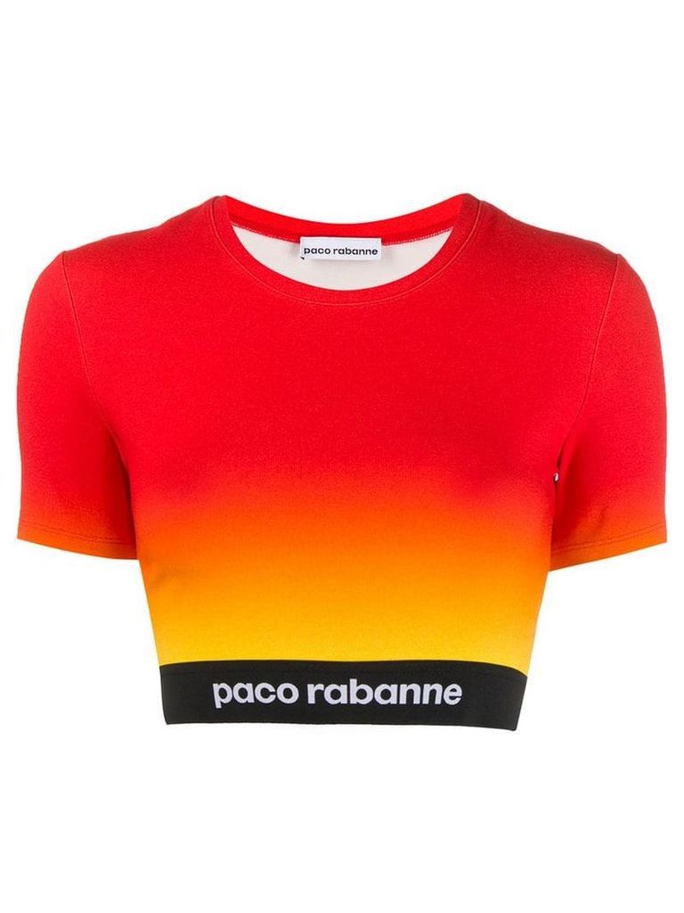 Paco Rabanne logo band cropped top - Red