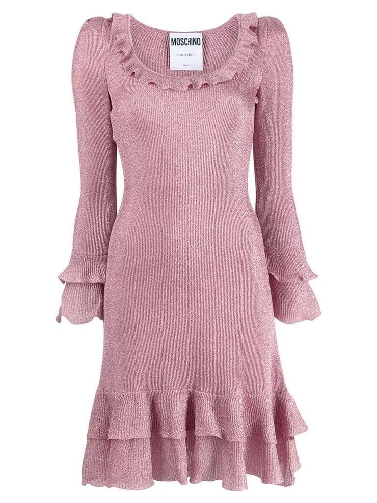 Moschino ruffle shimmer dress - Pink