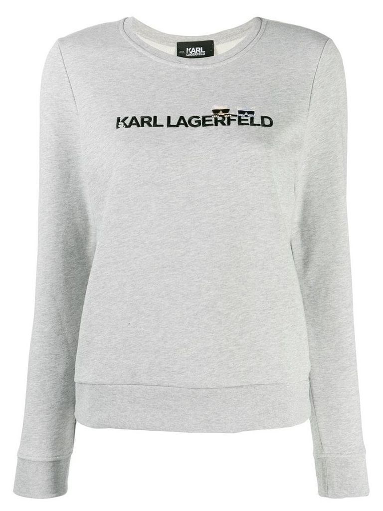 Karl Lagerfeld contrast logo jumper - Grey