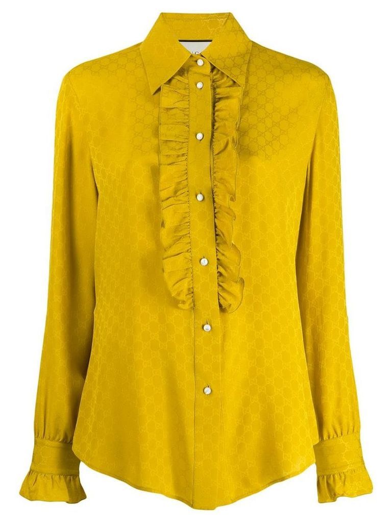 Gucci logo jacquard blouse - Yellow