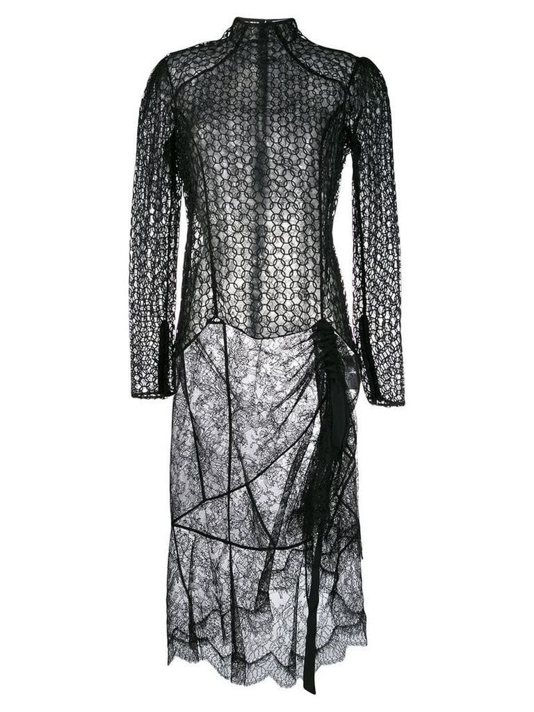 Olivier Theyskens sheer lace dress - Black