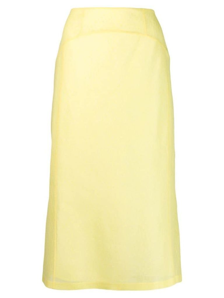 Olivier Theyskens tone-on-tone print skirt - Yellow