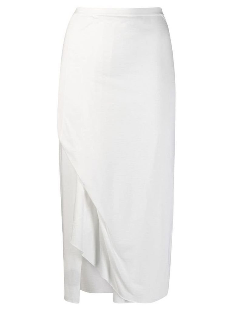 Rick Owens Lilies front slit midi skirt - White