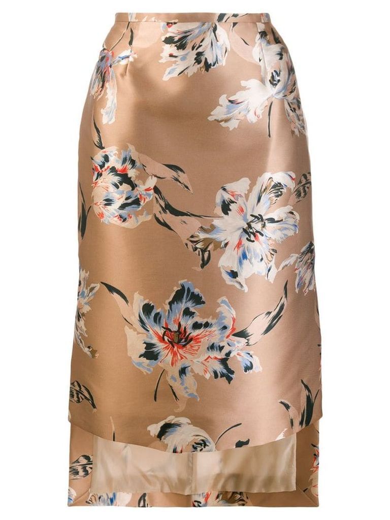 Rochas floral skirt - Neutrals