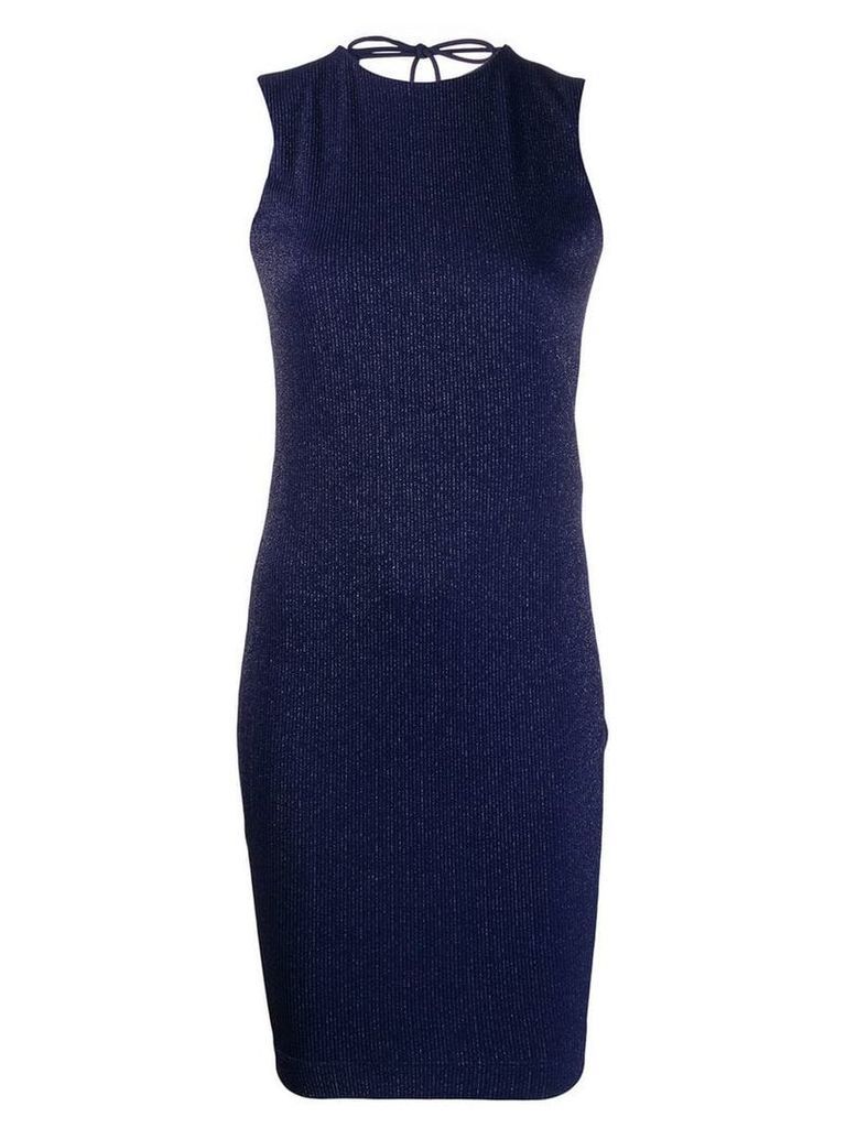 Fisico lurex fitted dress - Blue