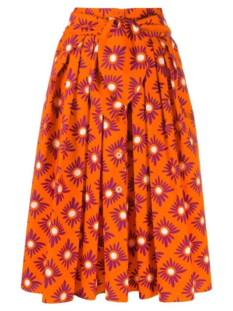 Aspesi pleated midi skirt - Orange