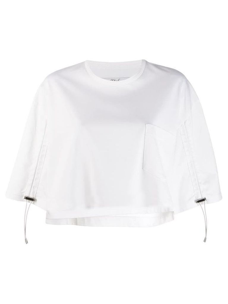 Ujoh cropped technical T-shirt - White