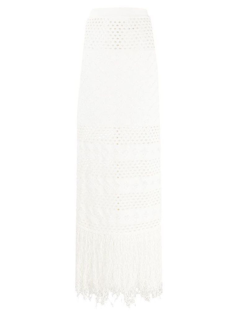 Balmain open-knit skirt - White