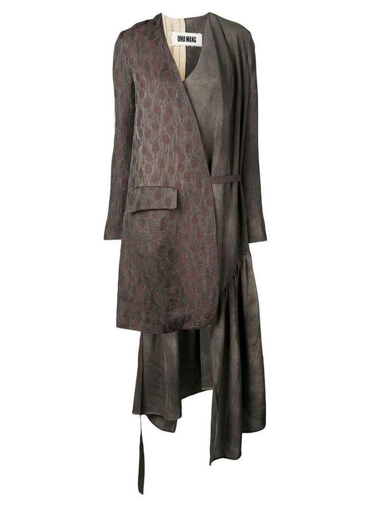 Uma Wang asymmetrical coat - Grey