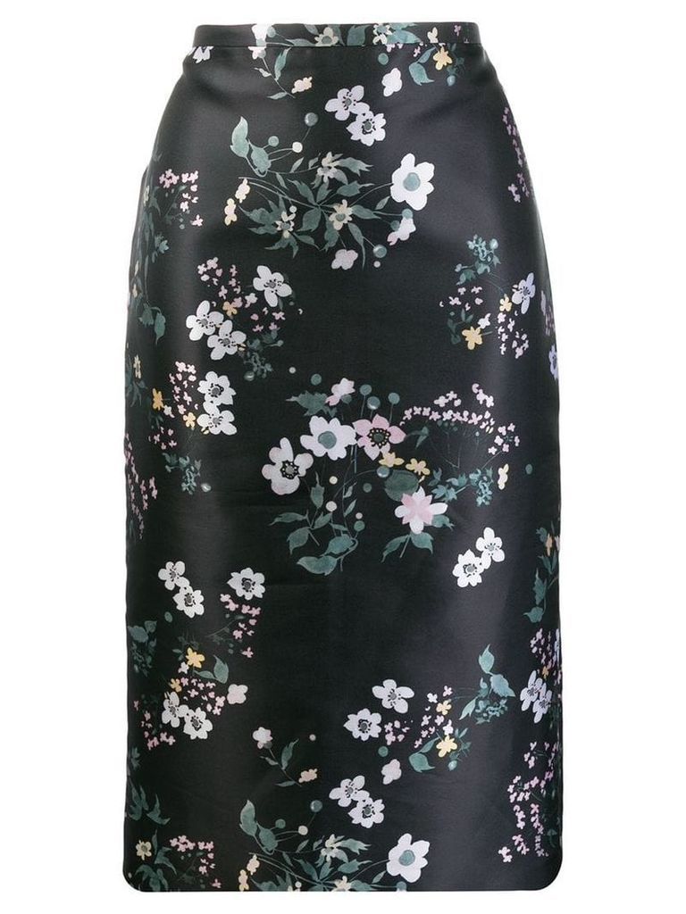 Rochas floral print pencil skirt - Black