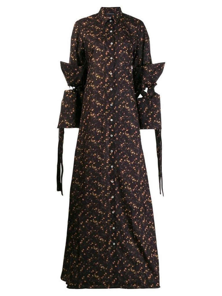 Y/Project floral print shirt dress - Brown