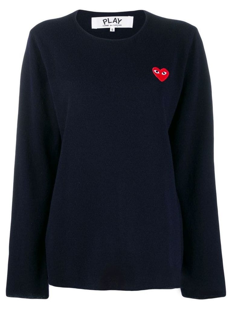 Comme Des Garçons Play heart logo patch sweater - Blue