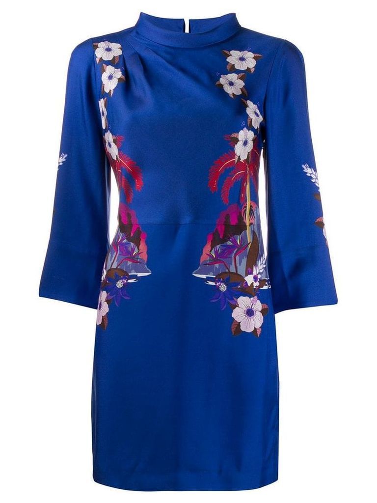 Etro floral mini dress - Blue