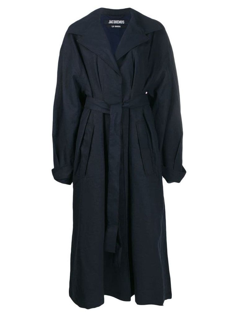 Jacquemus oversized belted trench coat - Blue