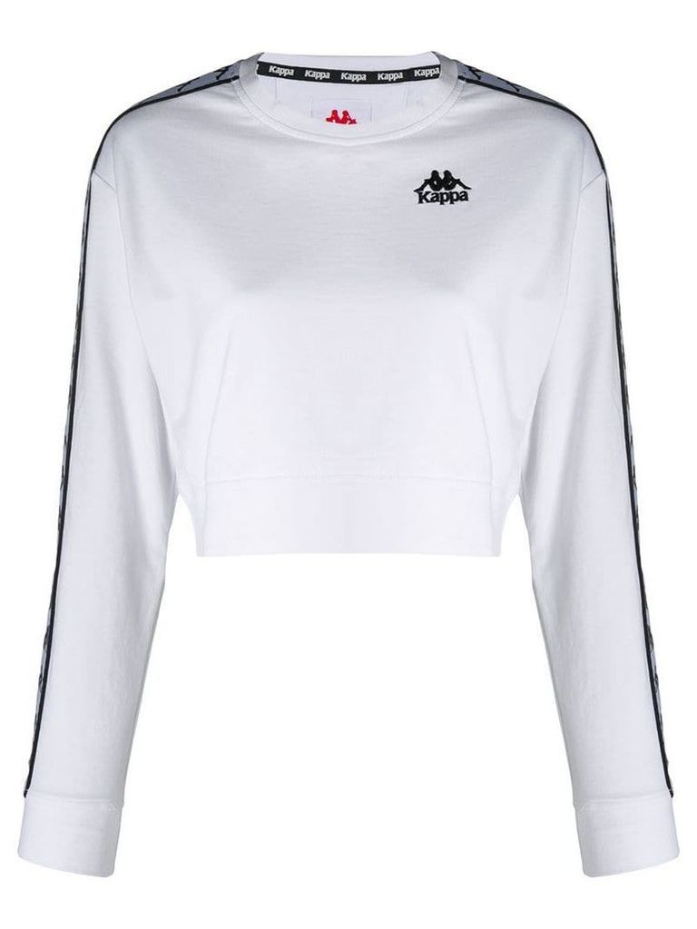 Kappa logo print cropped sweatshirt - White
