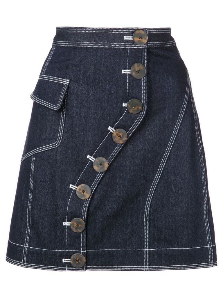 Acler button fastened denim skirt - Blue