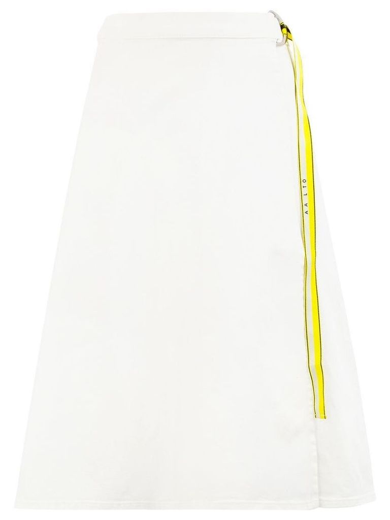Aalto belted wrap denim skirt - White