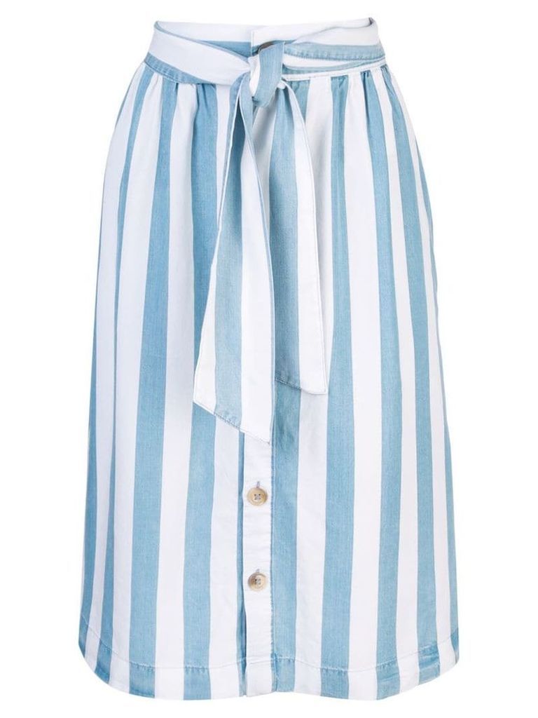 Closed striped a-line skirt - Blue