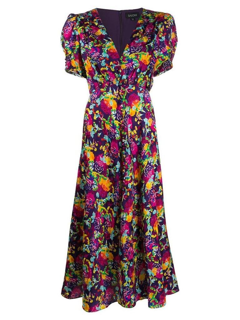 Saloni Lea silk maxi dress - Purple