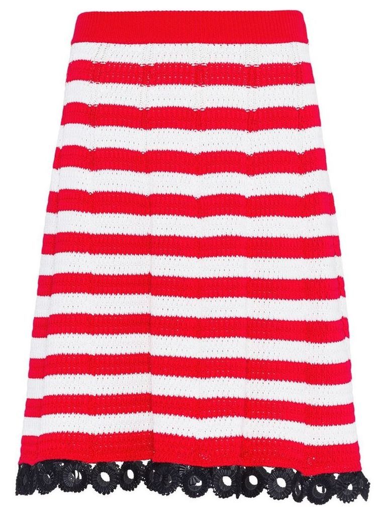 Miu Miu crochet straight skirt - Red