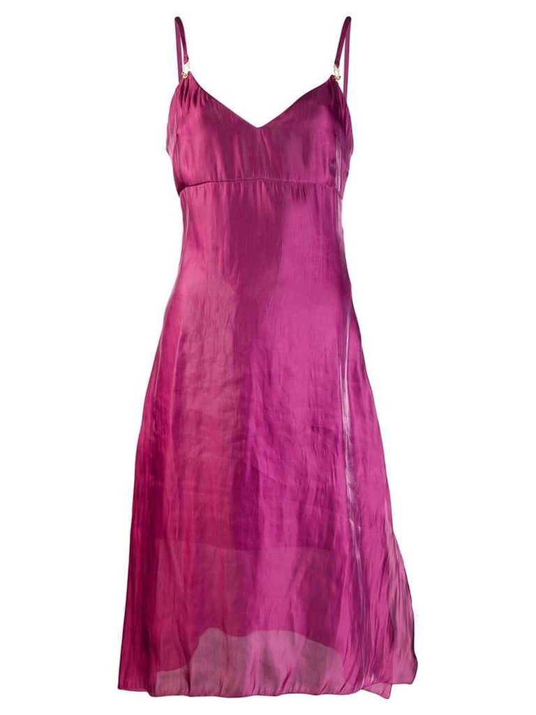 Murmur sheen slip midi dress - Purple
