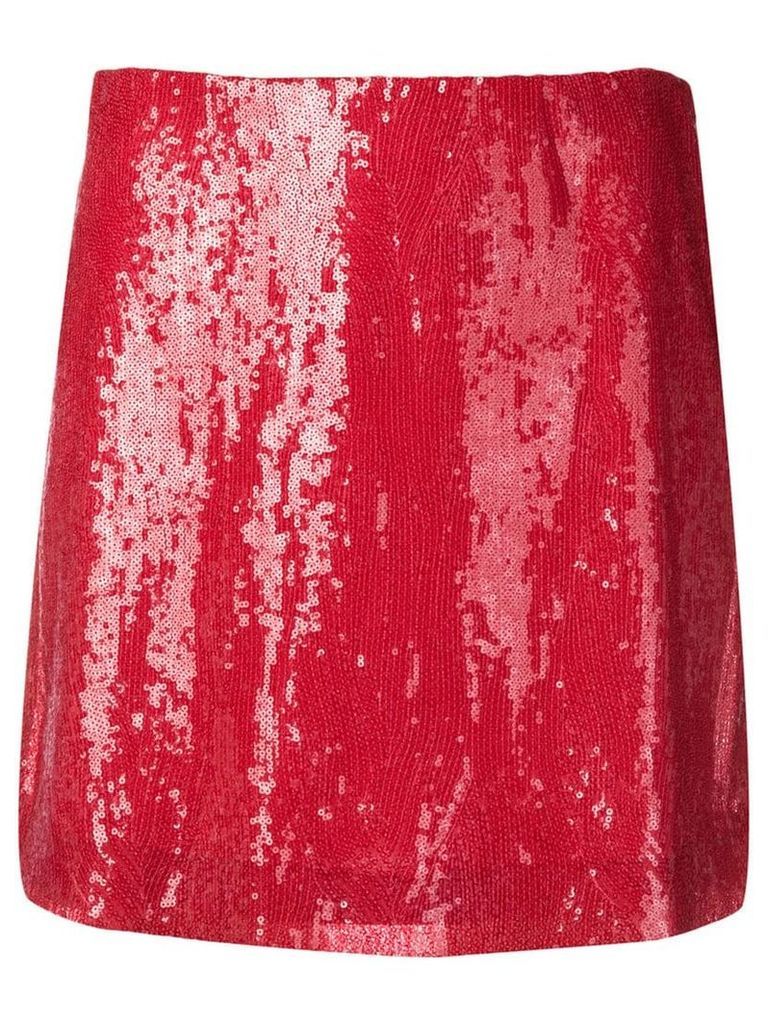 Alberta Ferretti mini sequin skirt - Red