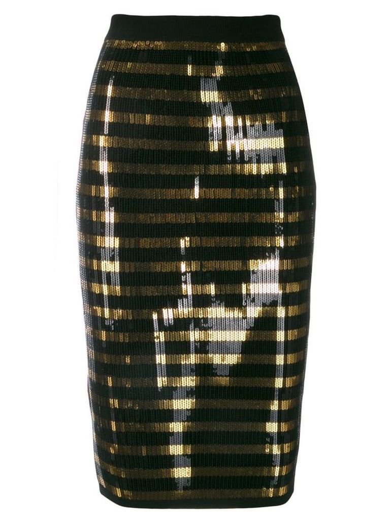 Ralph Lauren striped sequined skirt - Black