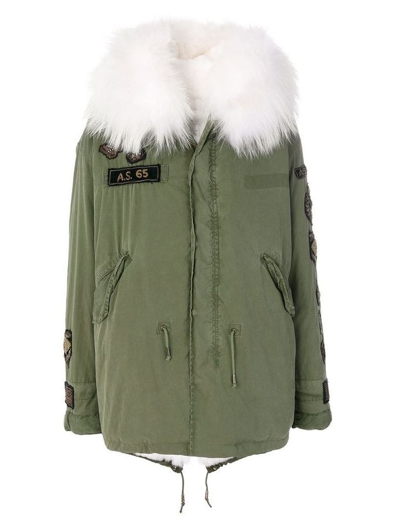 As65 fur-lined embroidered parka - Green