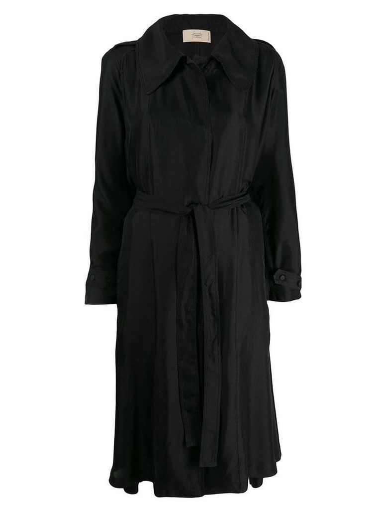 Maison Flaneur asymmetric wrap coat - Black