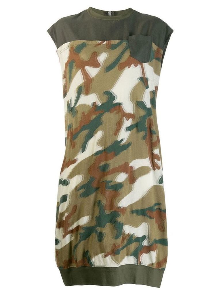 Zucca blurry camouflage jersey dress - Green