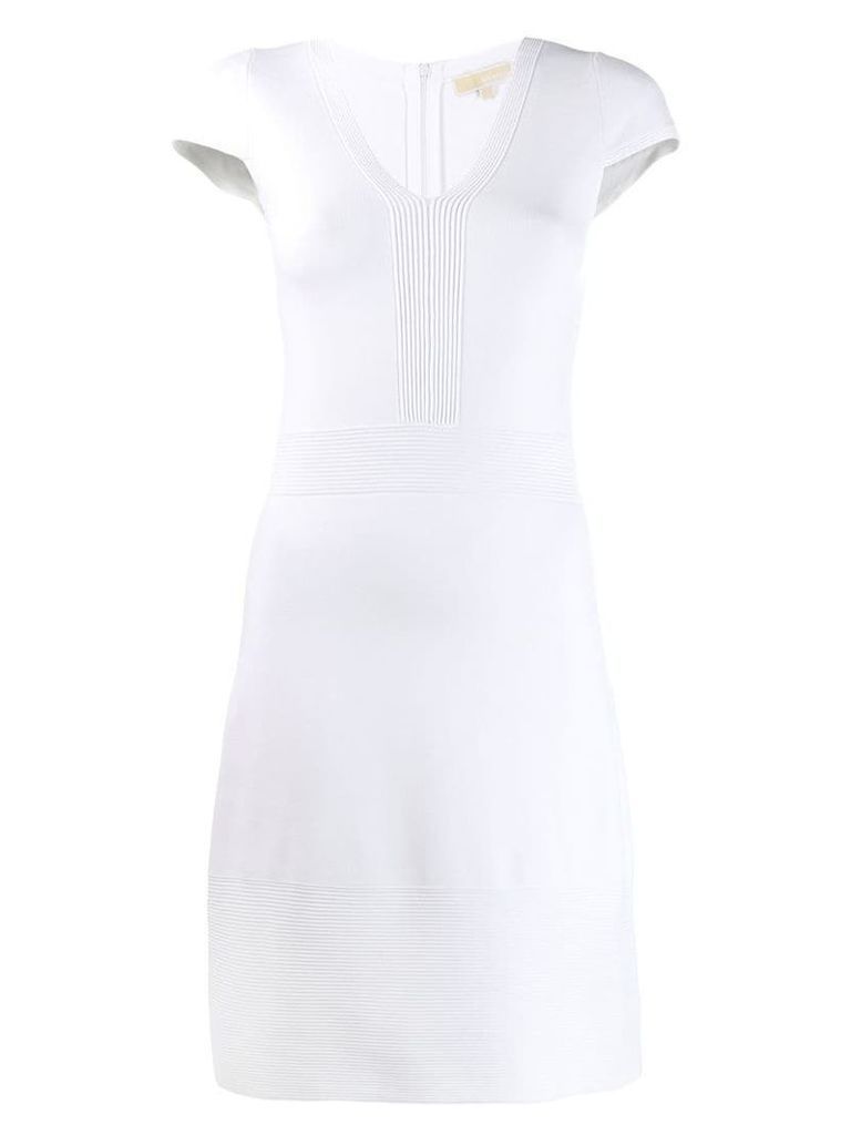 Michael Michael Kors fitted short sleeve dress - White