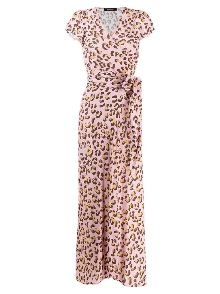 Andamane leopard print wrap dress - Pink