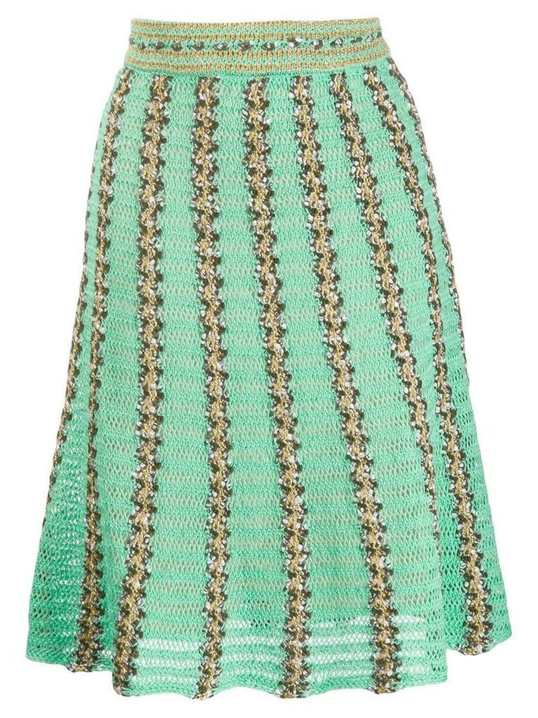 M Missoni knitted striped skirt - Green