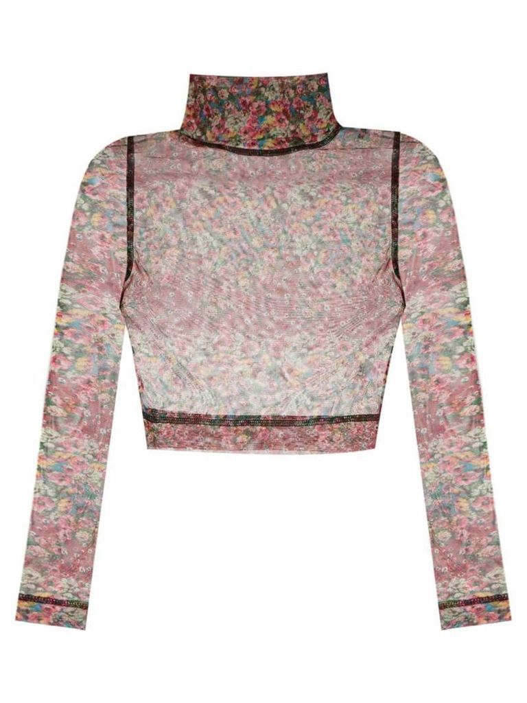 À La Garçonne sheer cropped blouse - Multicolour
