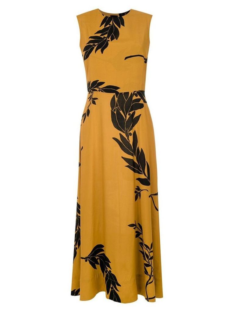 Osklen printed long dress - Yellow