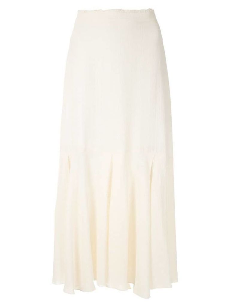 Magrella pleated midi skirt - White