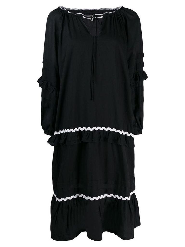 McQ Alexander McQueen embroidered wavy stripe dress - Black