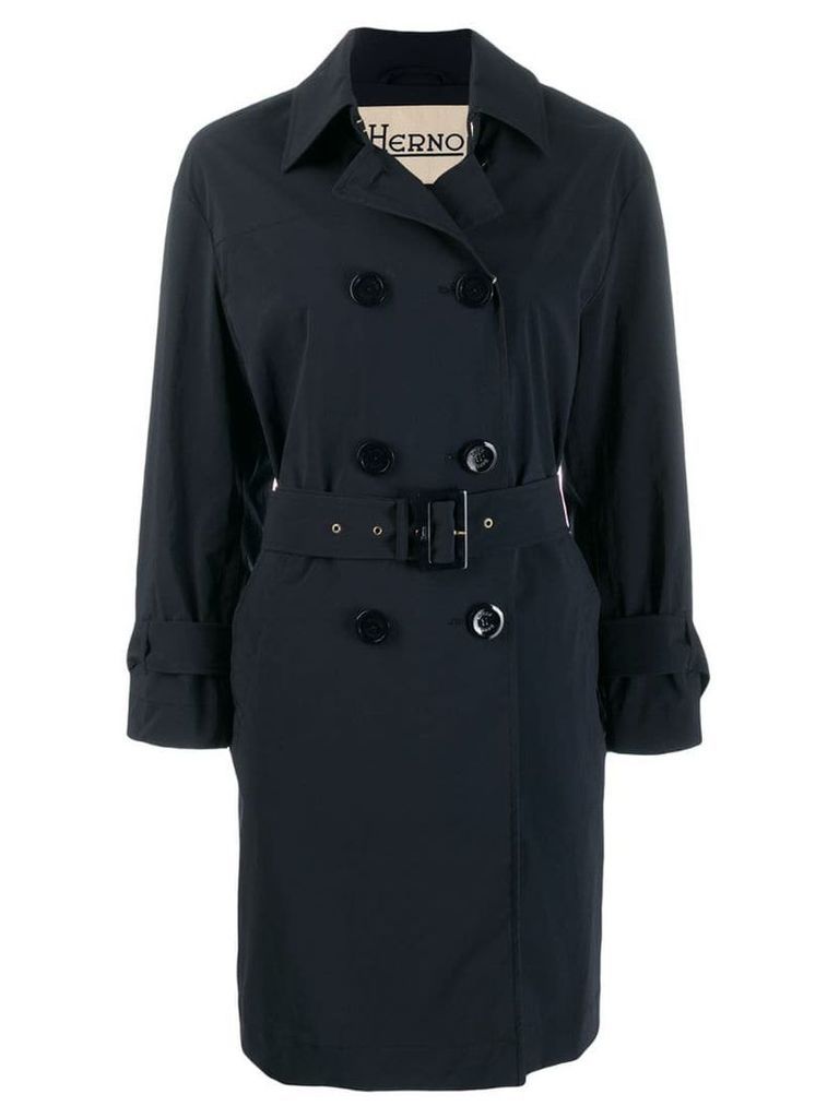 Herno double-breasted trench coat - Blue