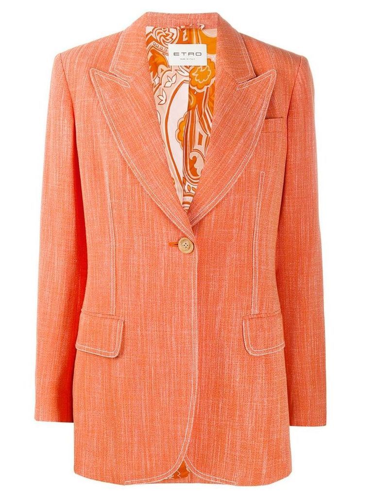 Etro stitch detail blazer - Orange